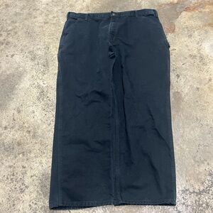 Carhartt Canvas Carpenter Pants Men’s 42 x 30 Black Loose Fit Workwear Casual